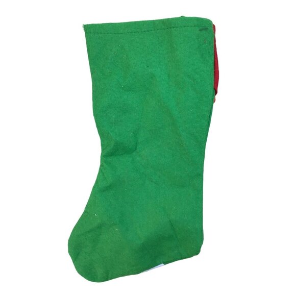 RED/GREEN SANTA CHRISTMAS STOCKING "GRADMA" EMBELLISHED ON TOP SIZE-16" - Picture 4 of 4